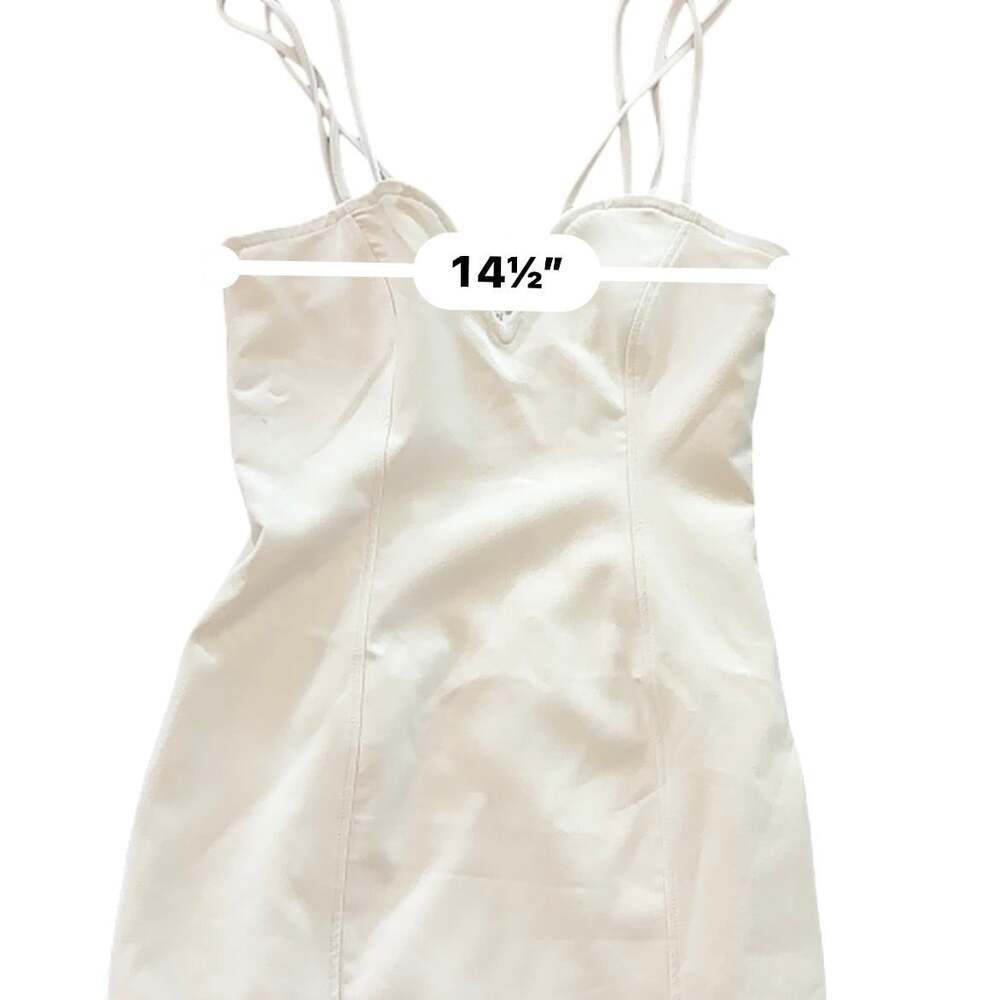 Zara NWT Triple Strap Corset Bodycon Mini Dress Cream Ivory Small - Picture 13 of 16